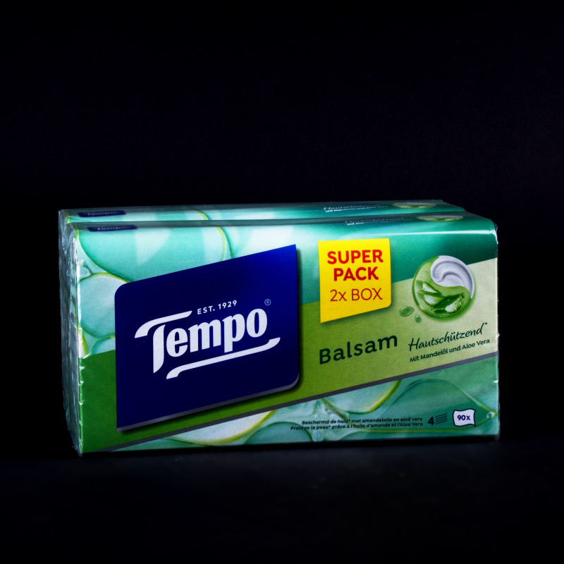 Tempo kapesníčky Balsam s mandlovým olejem a Aloe Vera 2x90ks